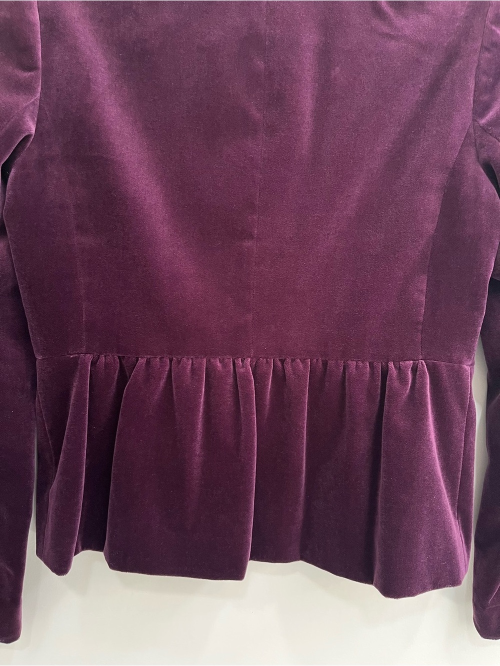 J Crew Purple Jewl Tone Crushed Velvet Pelum hem 2 Button Blazer Dark Romance 8 - Picture 9 of 12